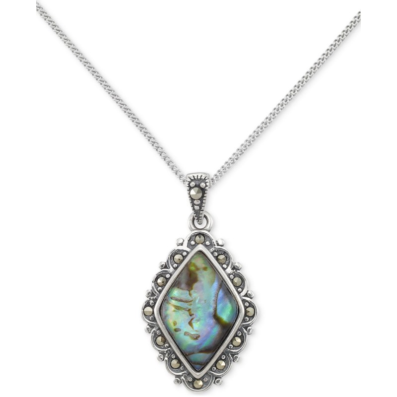 Abalone & Marcasite Framed 18