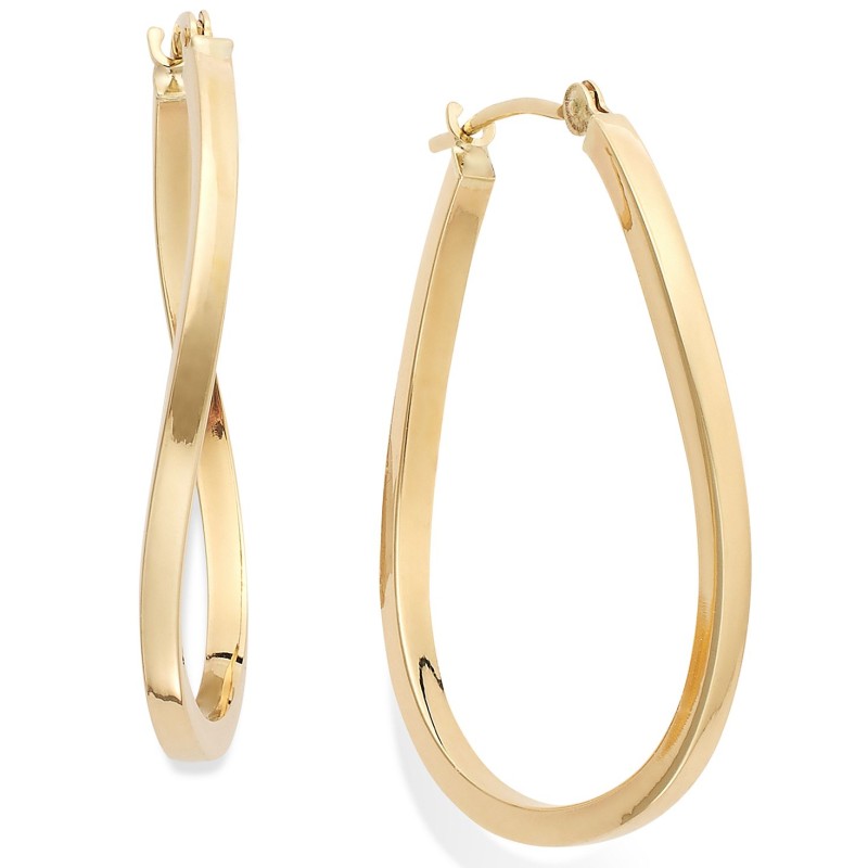 Twist Hoop Earrings in 10k Gold