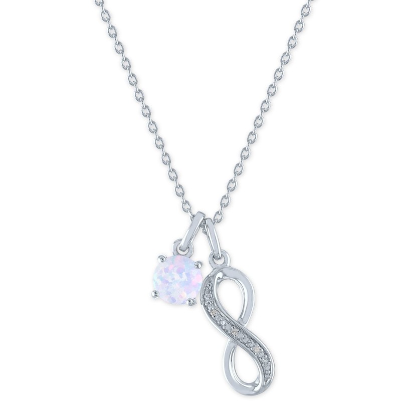 Diamond Accent Infinity Double Pendant Necklace in...