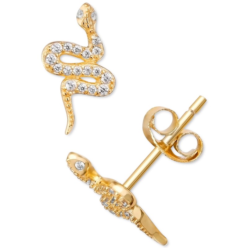 Cubic Zirconia Snake Stud Earrings