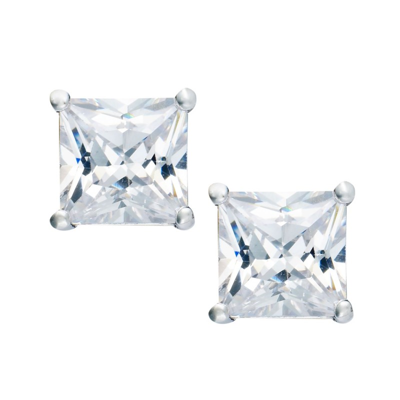 Cubic Zirconia Square Stud Earrings (2 ct. t.w.) i...