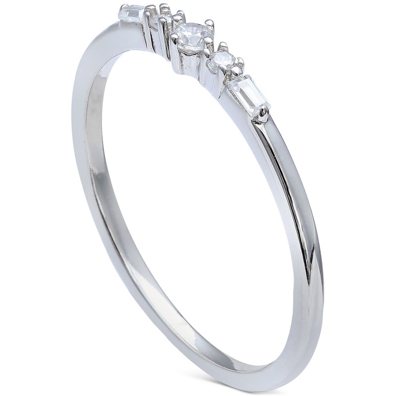 Cubic Zirconia Stacking Ring in Sterling Silver