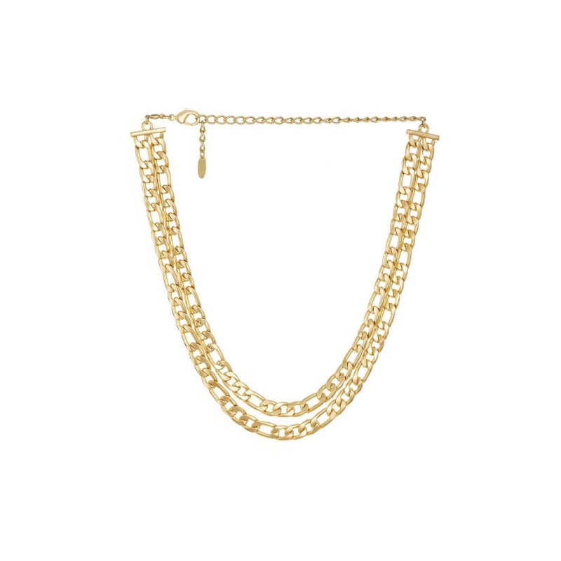 Double Gold Chain Link Necklace