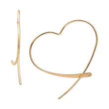 Wire Heart Threader Earrings in 18k Gold-Plated Sterling Silver