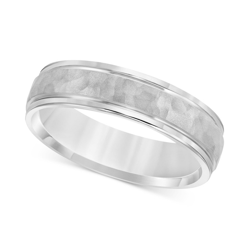 Hammered Texture Band in Sterling Silver