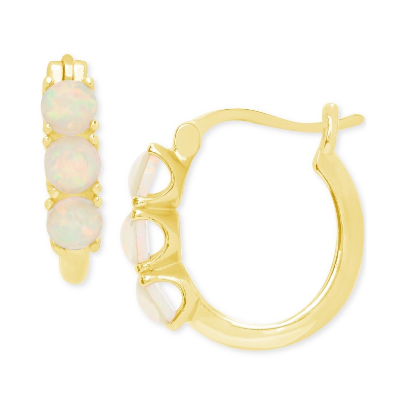 Opal Huggie Hoop Earrings (7/8 ct. t.w.)