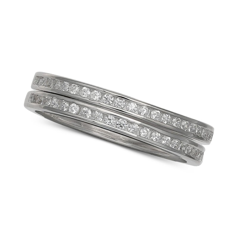 2-Pc. Set Cubic Zirconia Bands in Sterling Silver