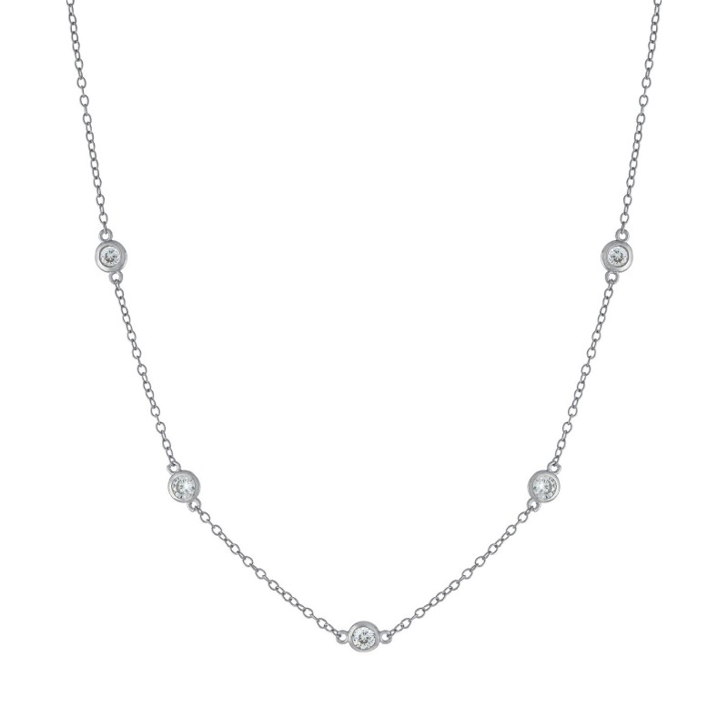 Cubic Zirconia Statement Necklace in Sterling Silv...