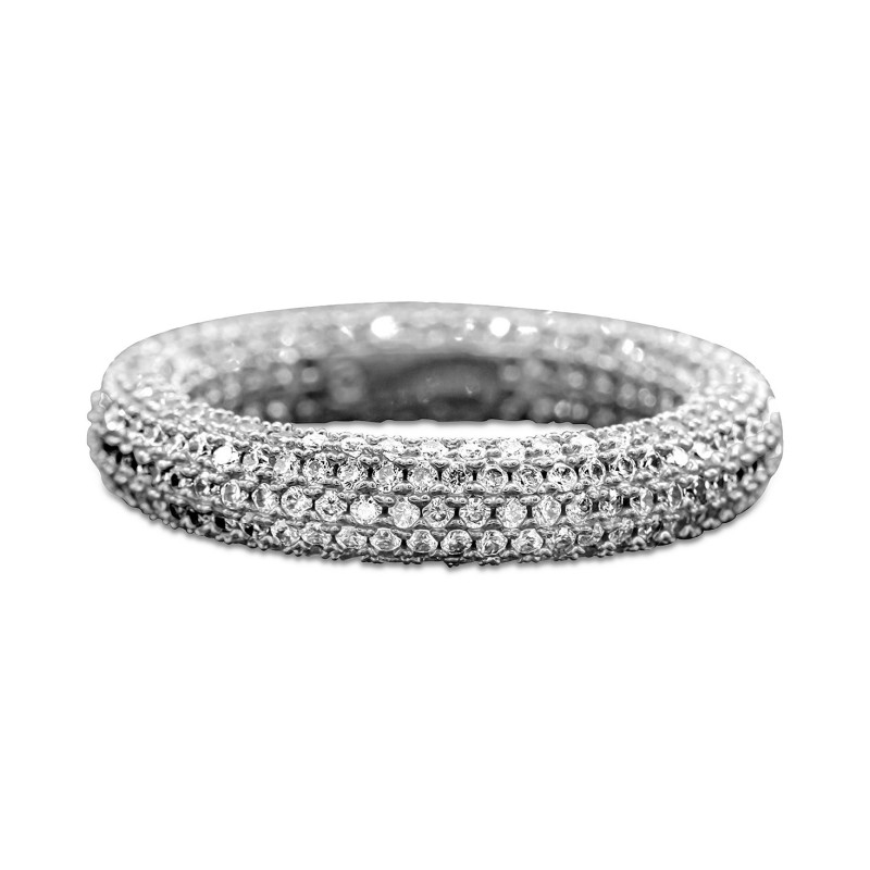 Pavé Crystal Eternity Rounded Band Ring