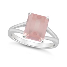 Women's Rose Quartz (3-1/6 ct.t.w.) Ring in Sterling Silver