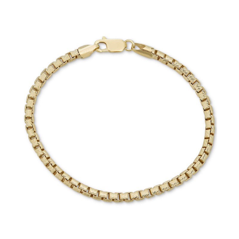 Box Link Chain Bracelet in 14k Gold-Plated Sterlin...