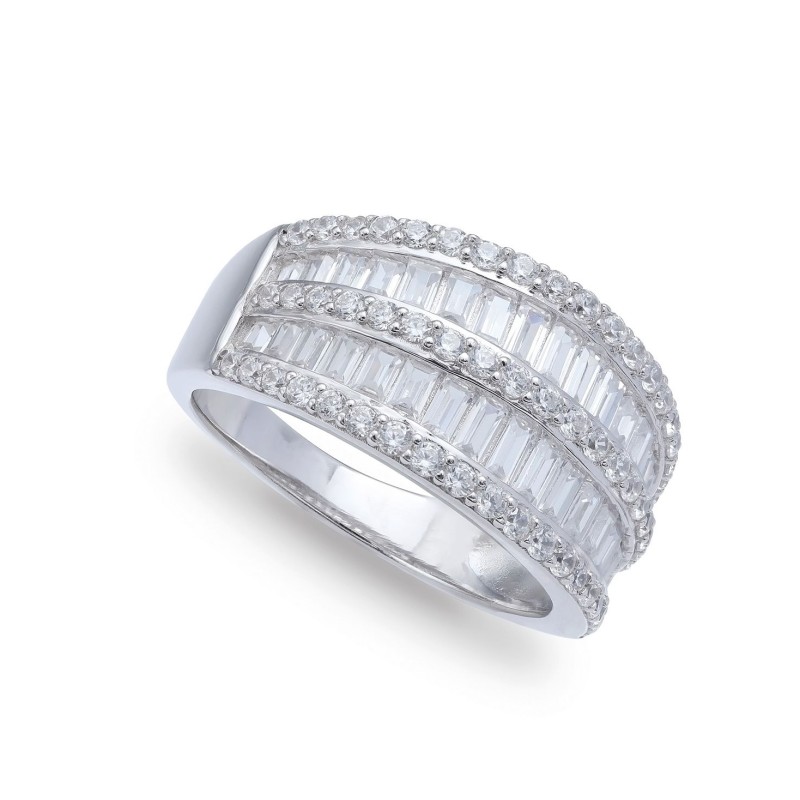 Cubic Zirconia Pave Baguette Ring (2-1/8 ct.t.w) i...