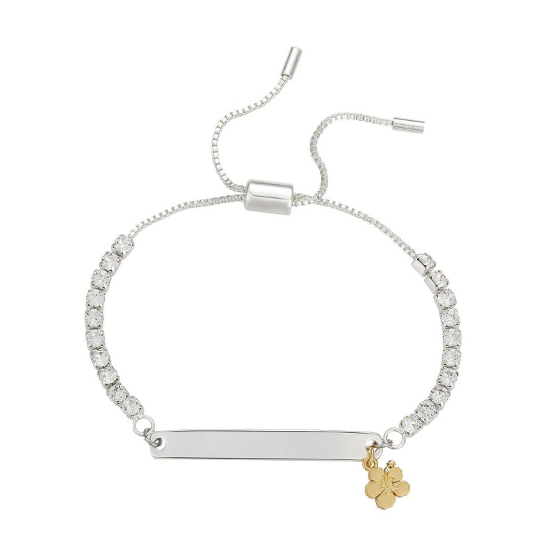 Crystal Bar Bracelet (0.18 ct. t.w) in 14K Gold Fl...