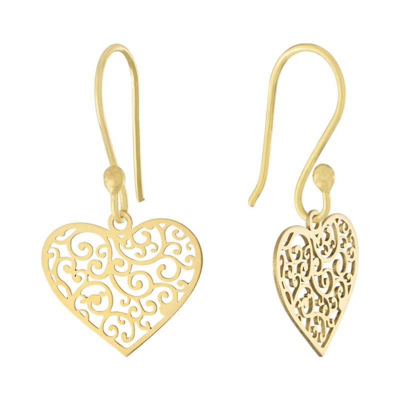 Filigree Heart Drop Earrings