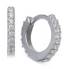 Extra-Small Cubic Zirconia Huggie Hoop Earrings in Sterling Silver, 0.4