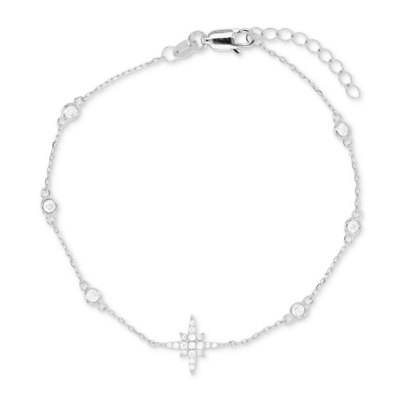 Cubic Zirconia Starburst Chain Bracelet